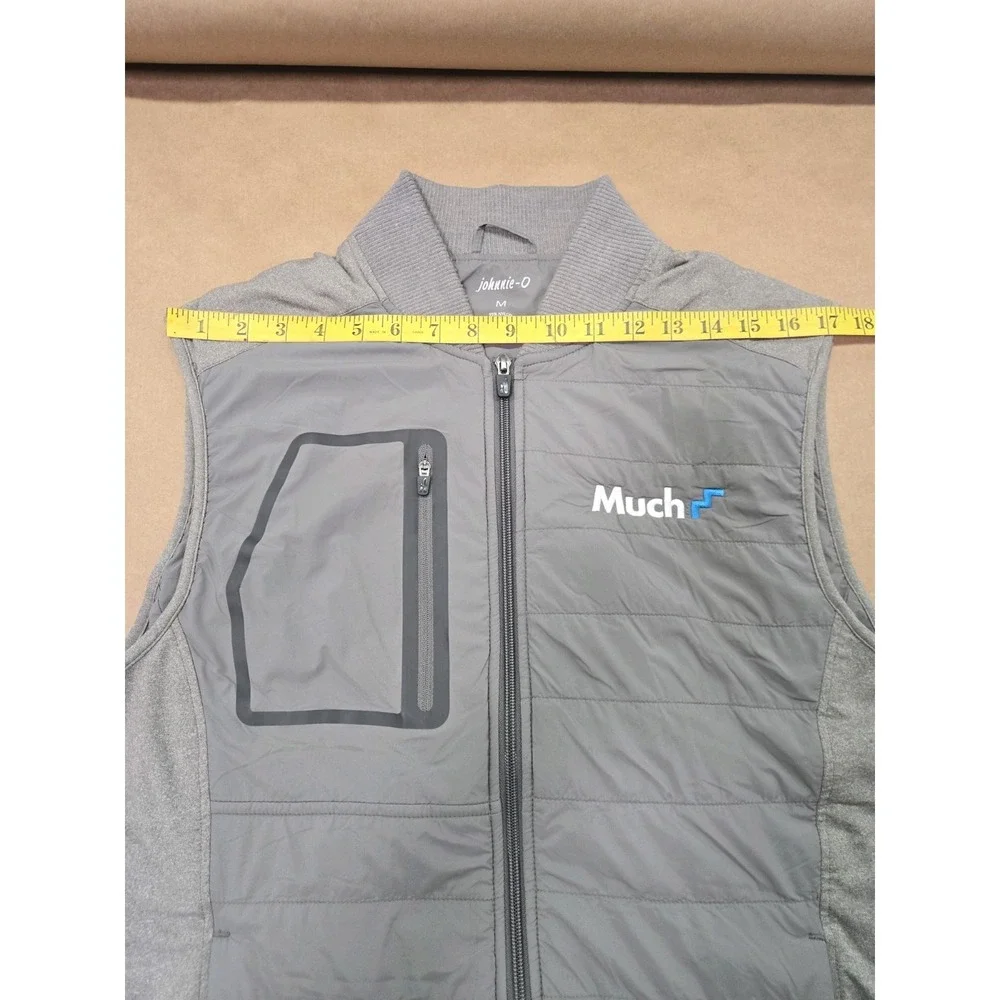 Johnnie O‎ Men's Duffy Puffy Vest Size M Meteor Gray MUCH Logo